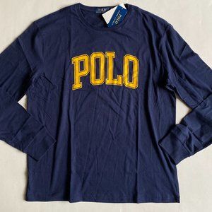 Polo Ralph Lauren "Polo" Classic Fit Long Sleeve Graphic Crewneck T-Shirt Navy